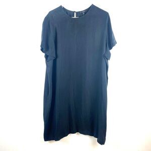 NWT women’s J CREW PLUS SIZE black short sleeve Cupro T-shirt Dress XXL